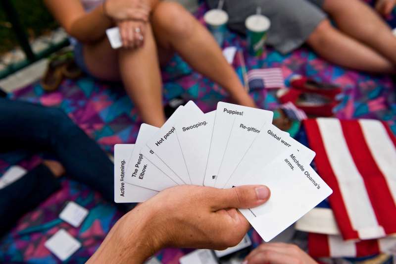 Students play Cards Against Humanity in Denver.