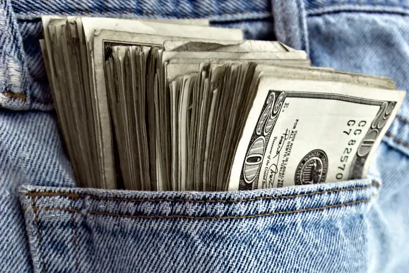 massive amount of cash in pocket