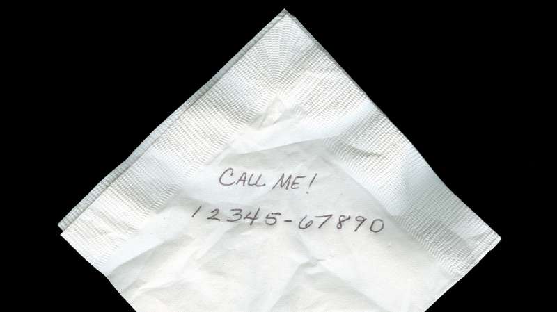 Phone number on napkin