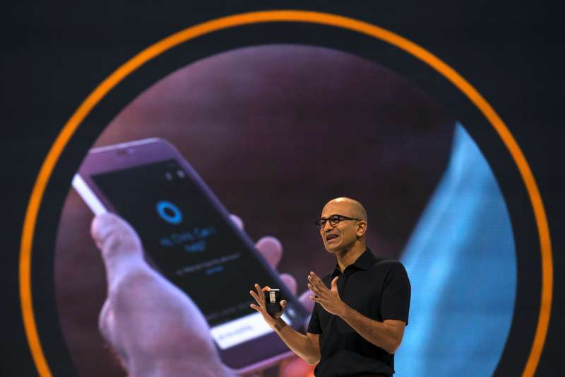 Microsoft CEO Satya Nadella speaks at the Microsoft Ignite conference in Chicago, Illinois, May 4, 2015.