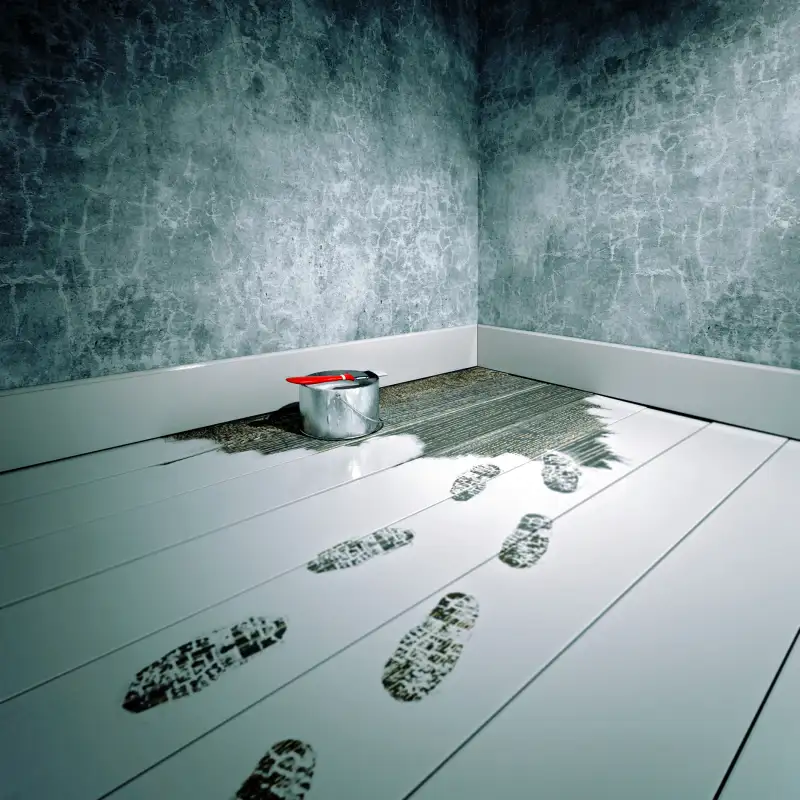 paint footprints on floor