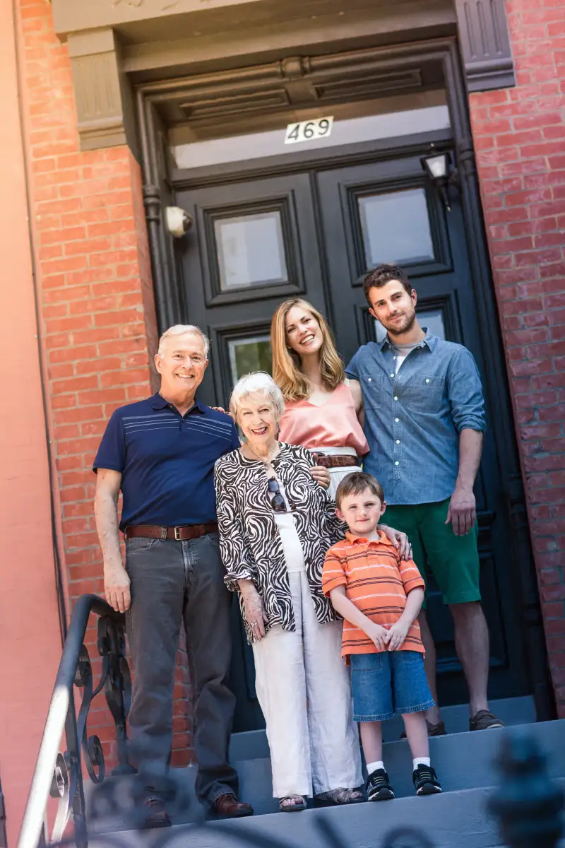 three generations outside home