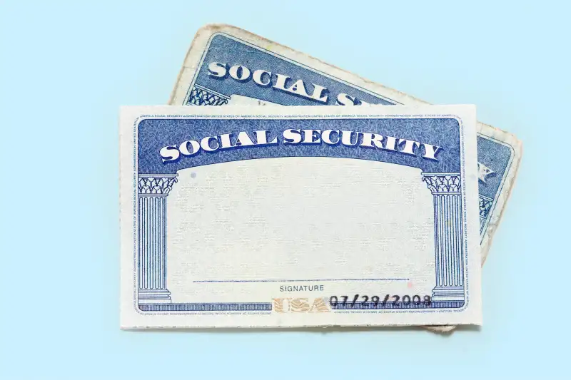 New social security card on top of old one