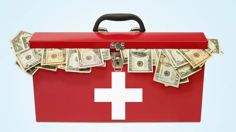 first aid kit with money in it