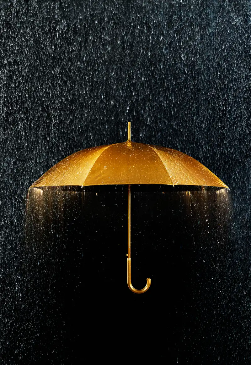 golden umbrella