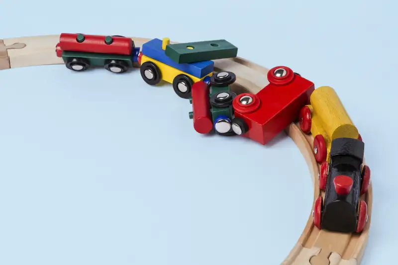 derailed toy train