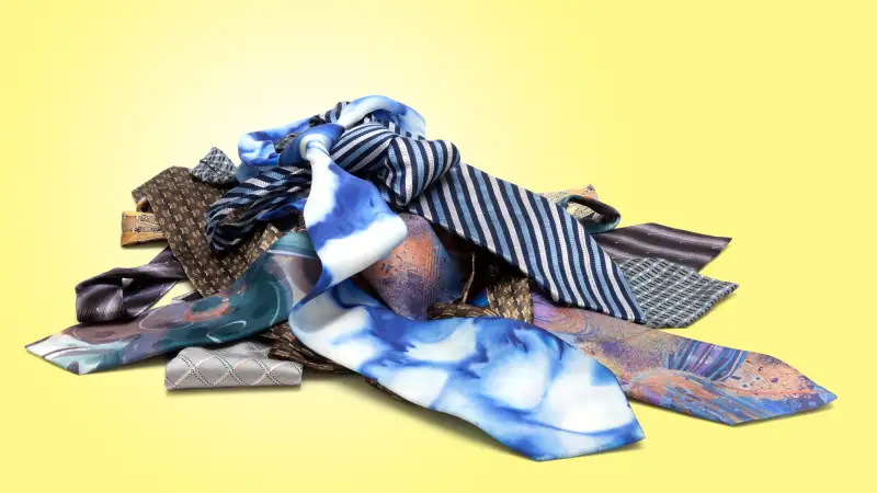 ugly ties in a pile