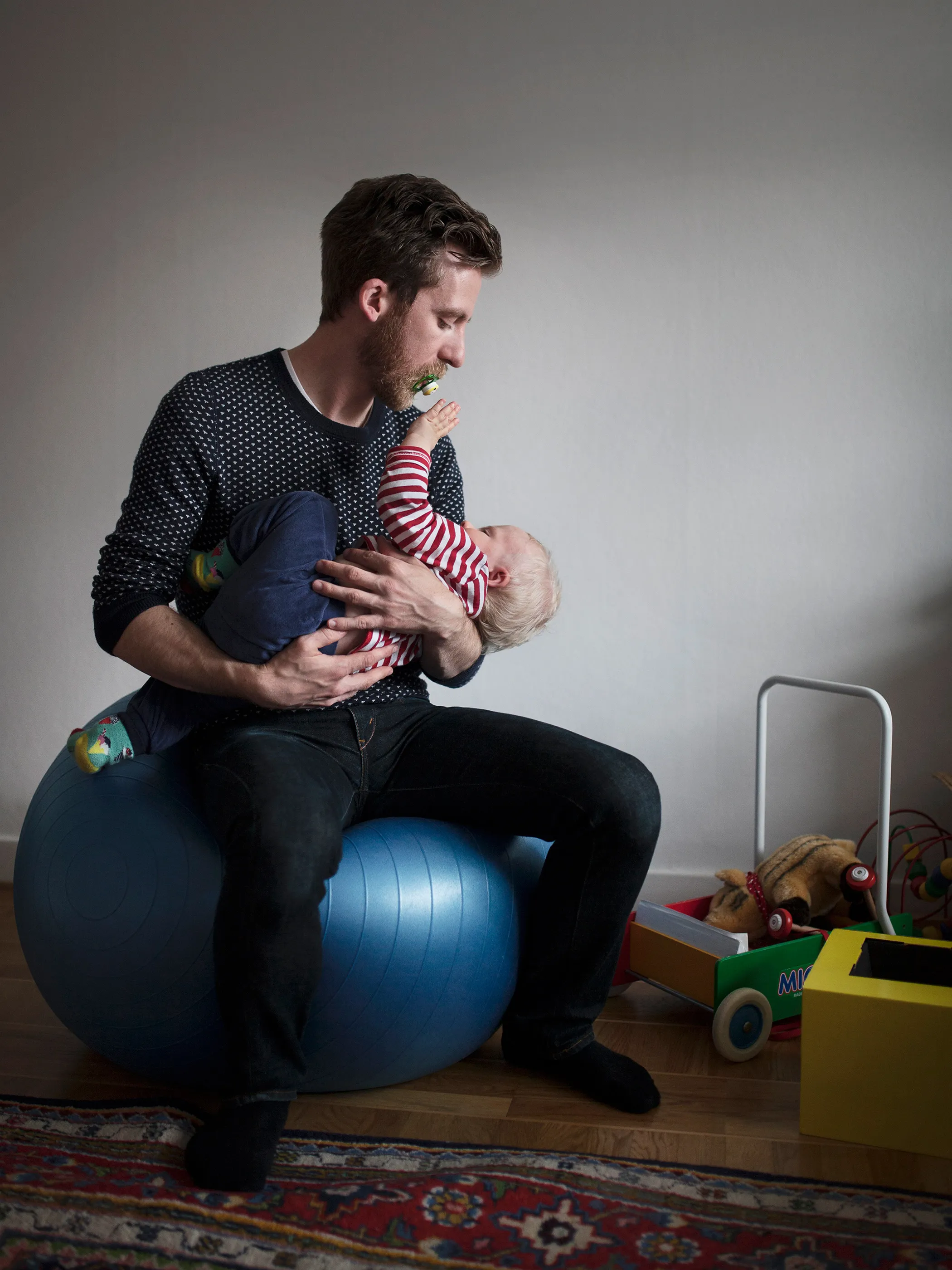 CALLE PERSSON, 32, police media liaison officer, with son Ivar. <b>Parental Leave:</b> Nine months. "Being on parental leave is the hardest thing I’ve ever done, but at the same time it’s fantastically enjoyable. To be on constant alert and being fully responsible for a child’s wellbeing saps all my energy." 