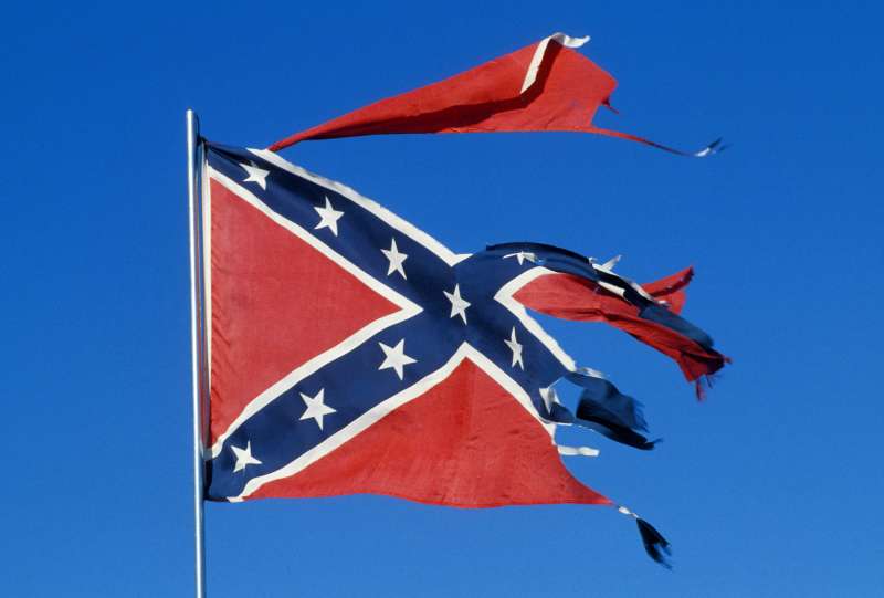 tattered confederate flag