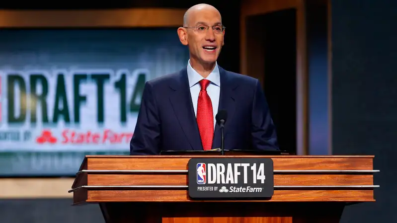 NBA Commissioner Adam Silver commences the 2014 NBA Draft at Barclays Center on June 26, 2014 in the Brooklyn borough of New York City.