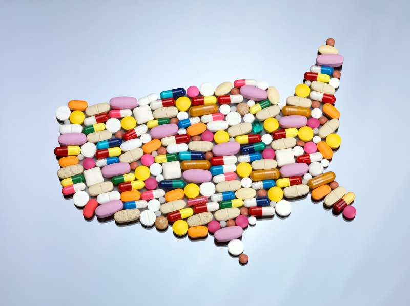 pills in shape of US