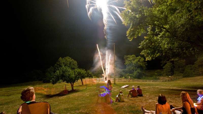 fireworks in the backyard