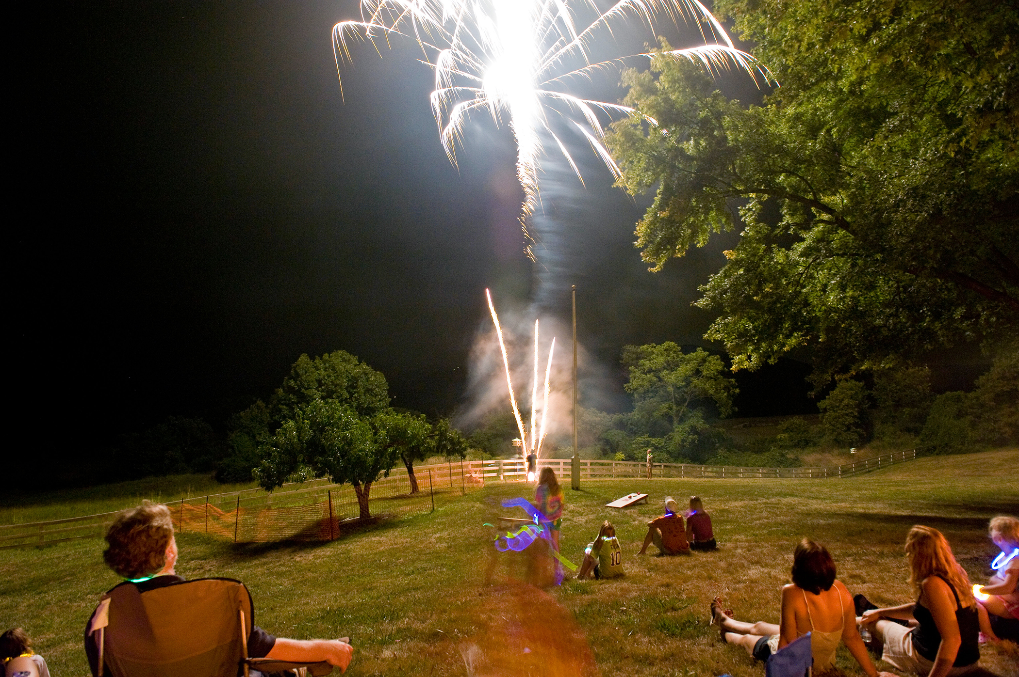 fireworks in the backyard