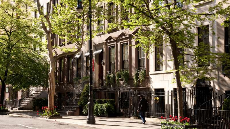 Brownstones on the Upper East Side, New York City.