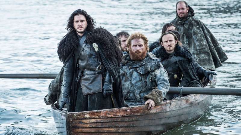 (Left to right) Kit Harington, Kristofer Hivju, Ben Crompton in Season 5 of Game of Thrones on HBO