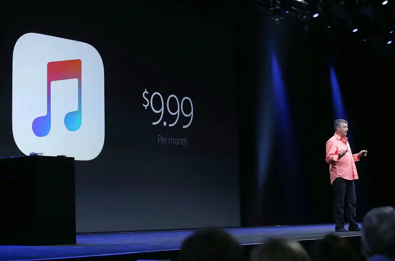 Apple's senior vice president of Internet Software and Services Eddy Cue speaks during the Apple WWDC on June 8, 2015 in San Francisco, California.