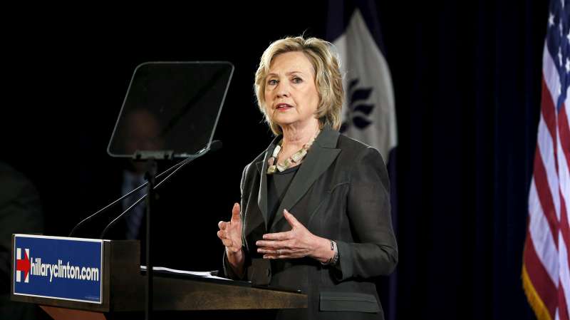 U.S. Democratic presidential candidate Hillary Clinton speaks during an event at the New York University Leonard N. Stern School of Business in New York July 24, 2015.