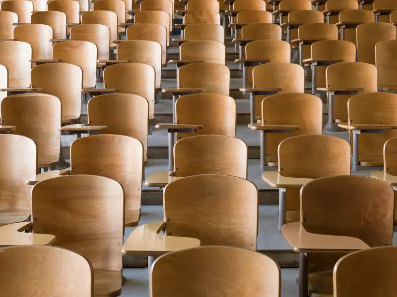 empty seats in lecture hall