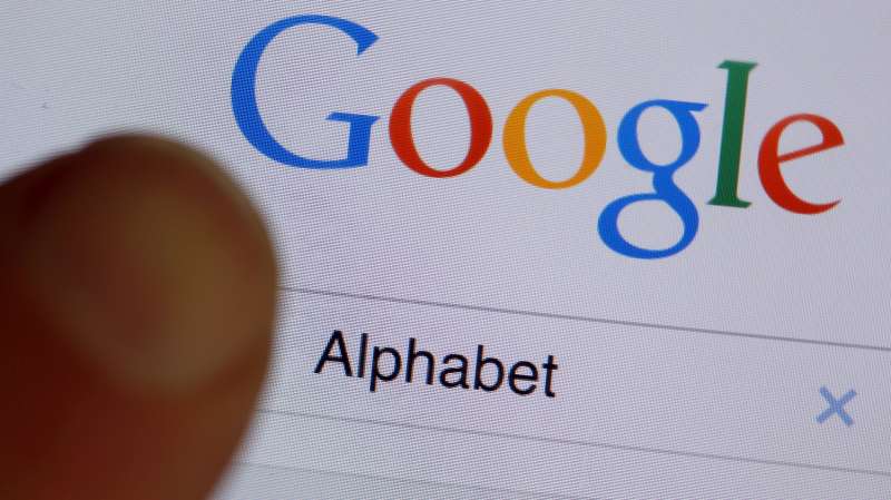 Google on internet browser with  alphabet  in the search field