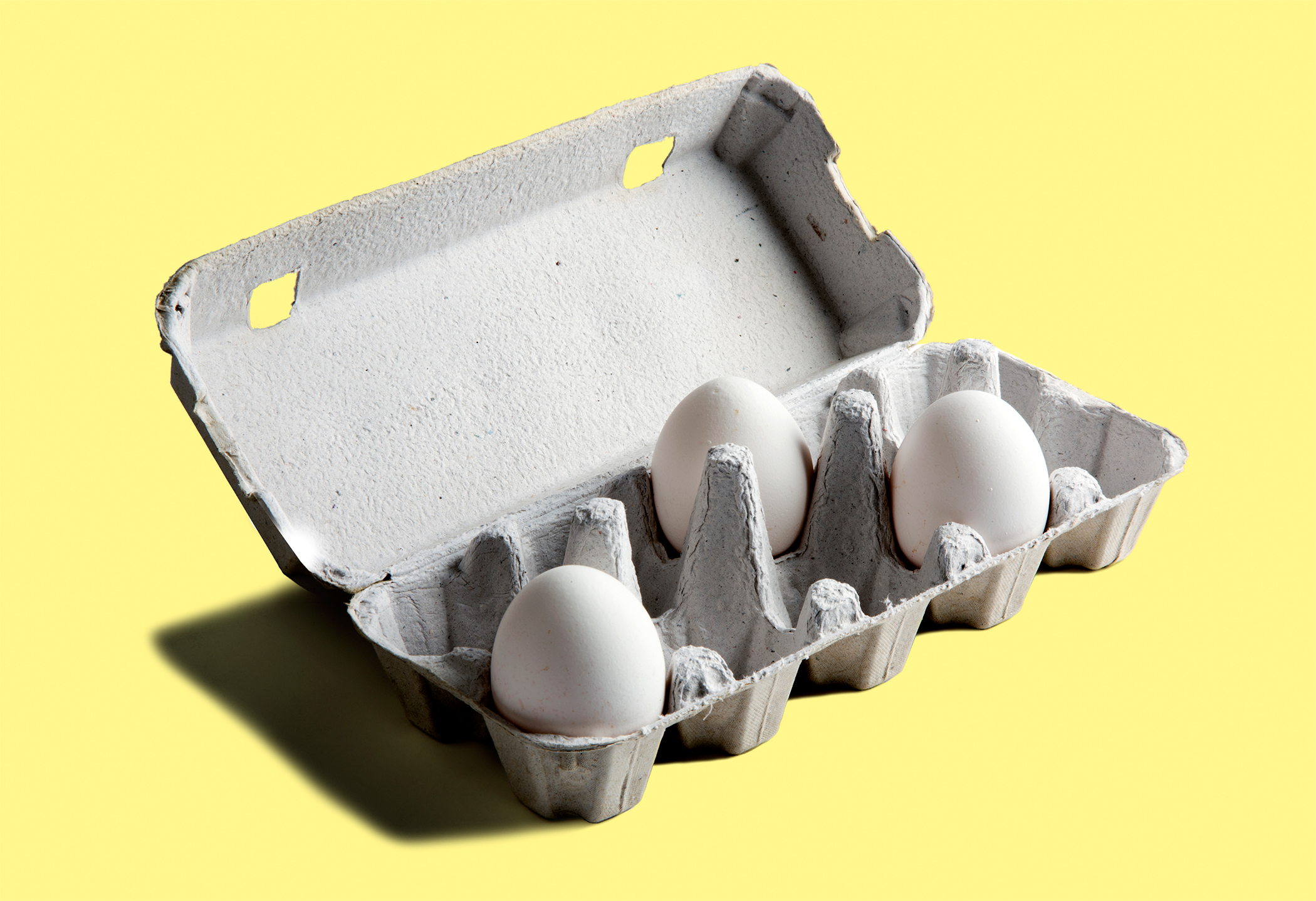 half-empty egg carton