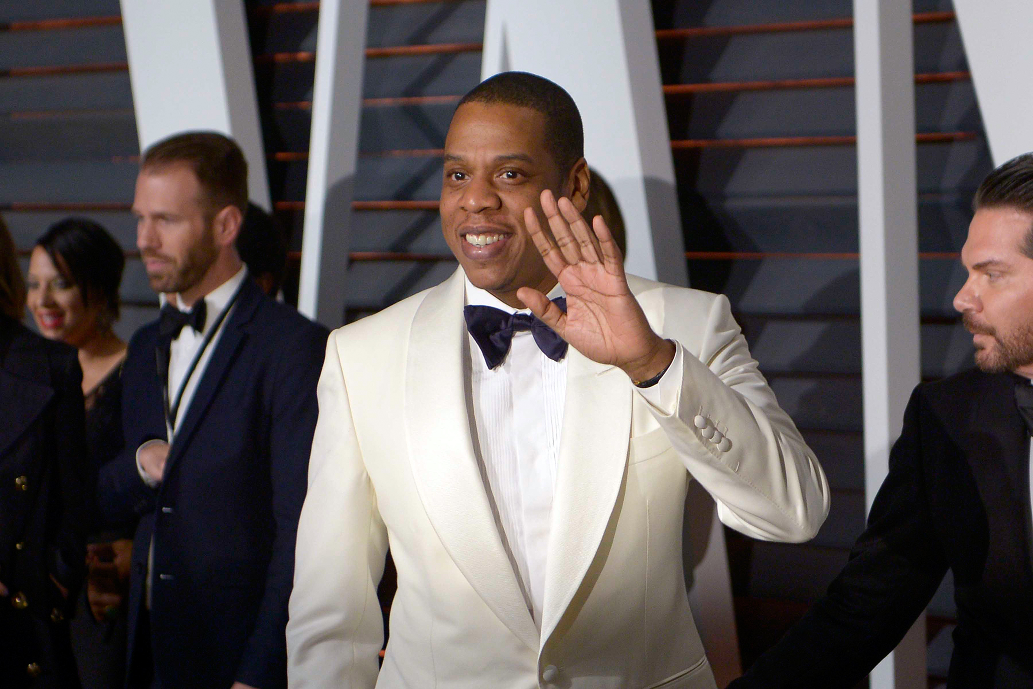 Jay-Z at the 2015 VANITY FAIR Oscar Party held at Wallis Annenberg Center for the Performing Arts, Beverly Hills, CA, on February 22, 2015.