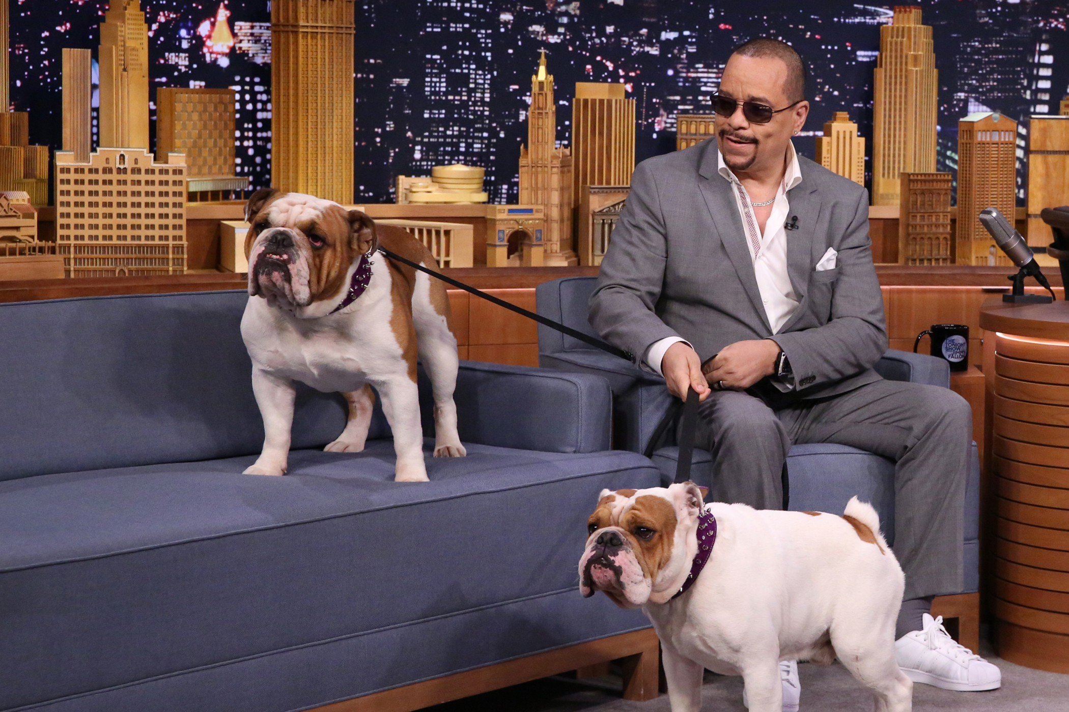Actor Ice-T during an interview with host Jimmy Fallon on July 30, 2015.