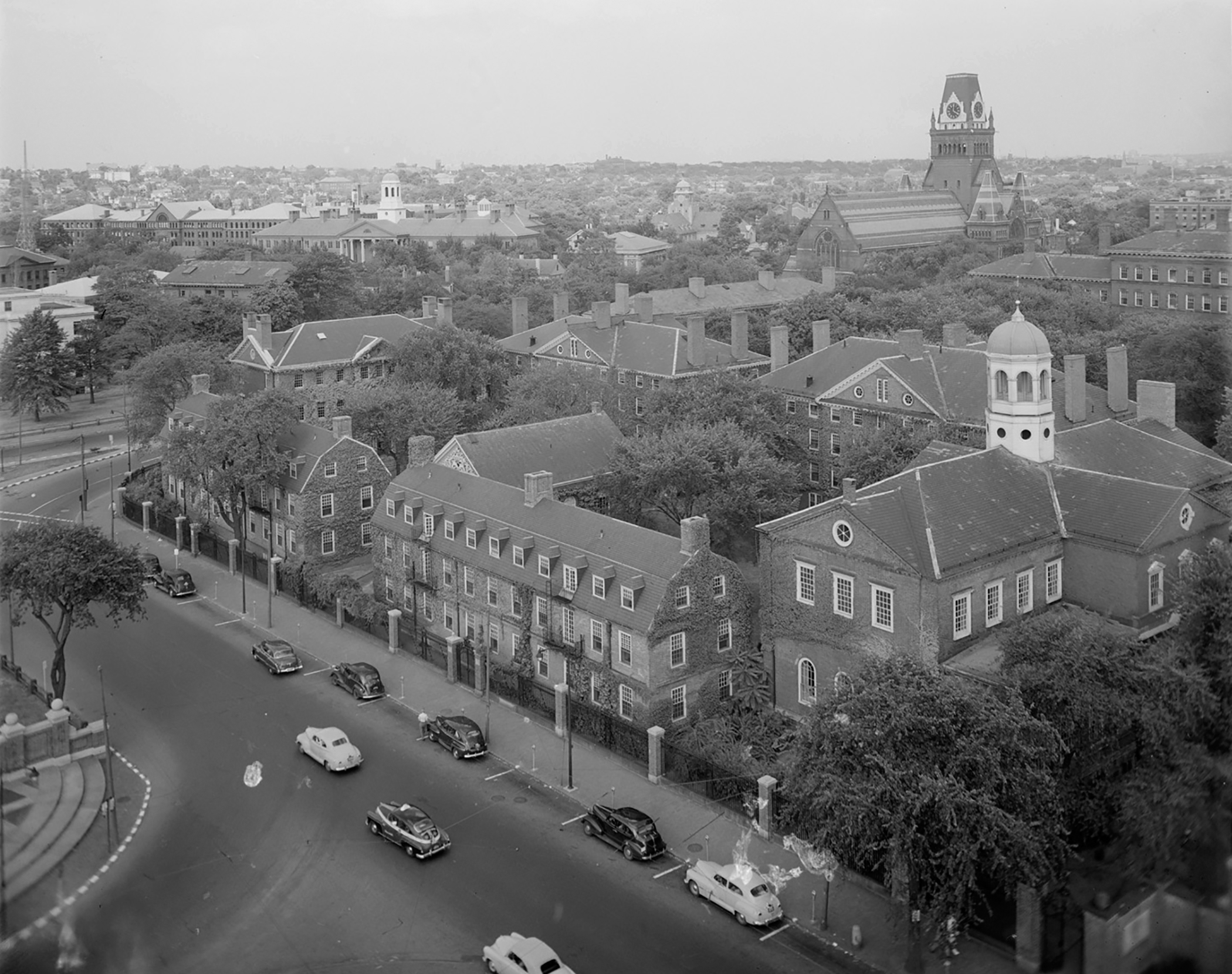 Bird's eye view of Harvard campus, ca. 1950s