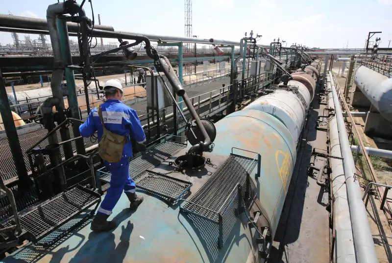 Operations Inside A KazMunaiGas National Co. Oil Refinery