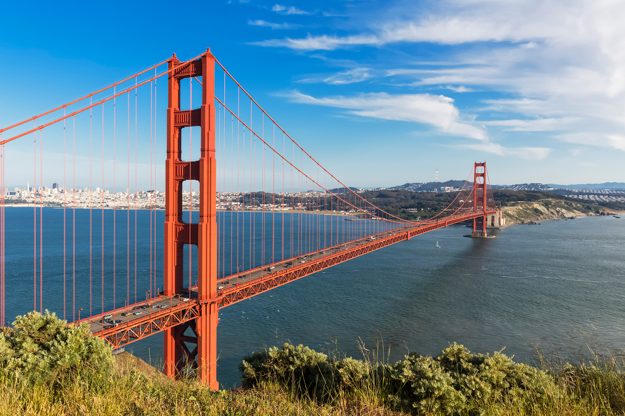 Golden Gate Bridge seen from Hawk Hill, San Francisco