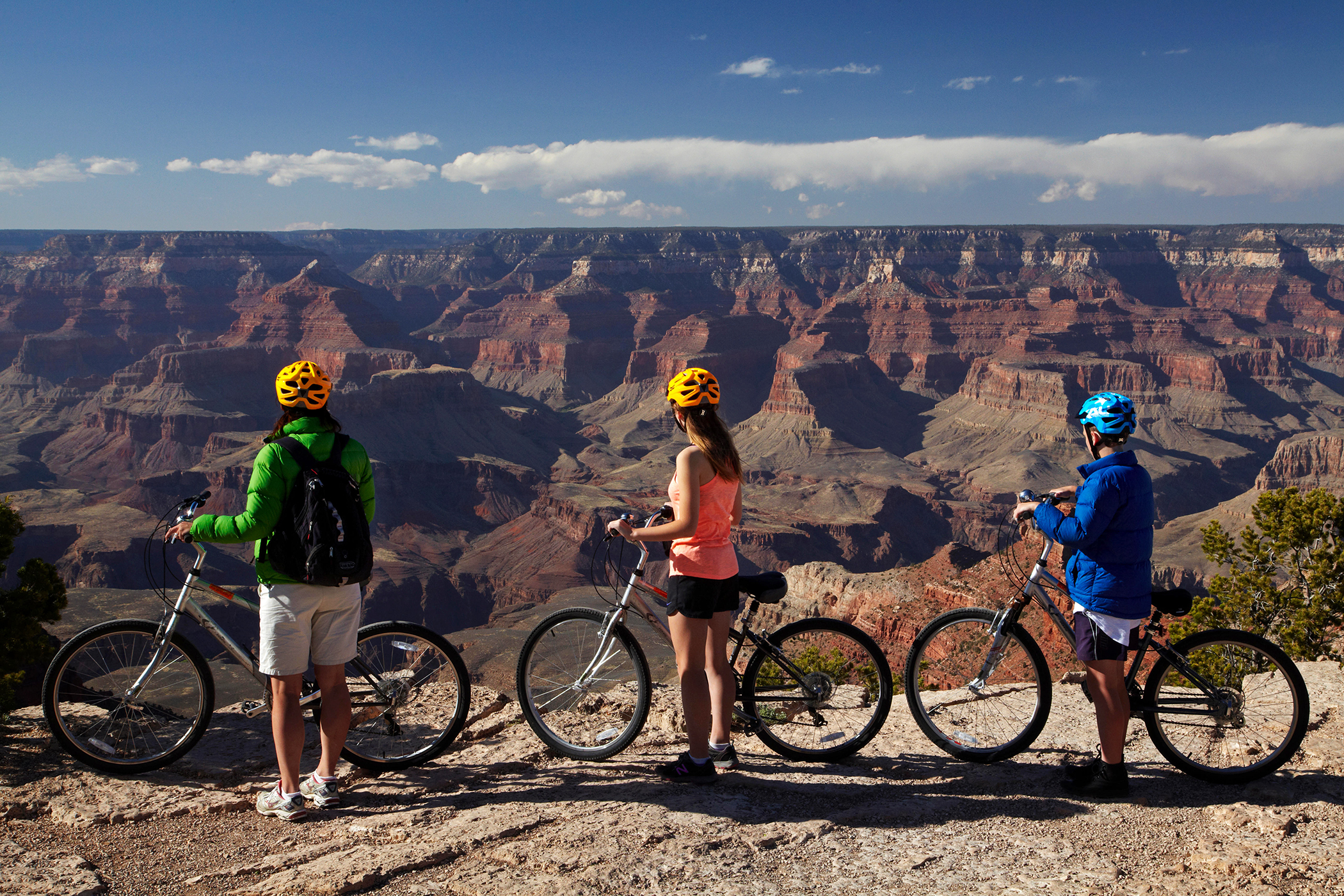 Cyclists on South Rim Trail, Grand Canyon National Park, Arizona
