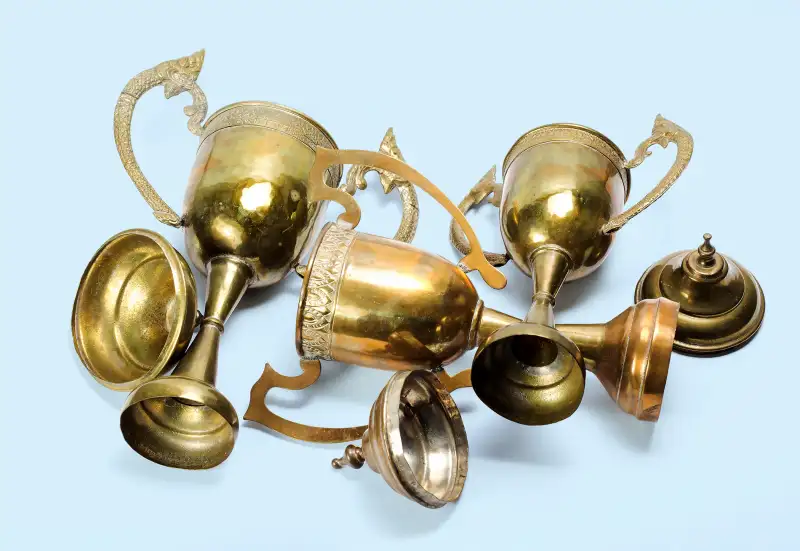 pile of tarnished trophies