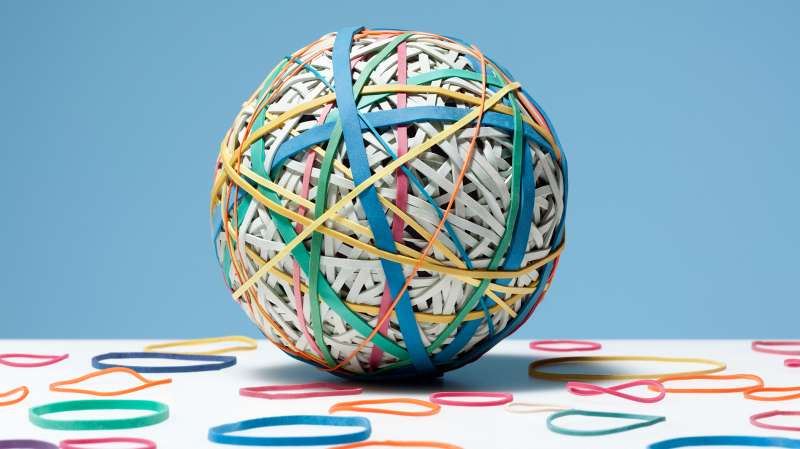 rubber bands around rubber band ball