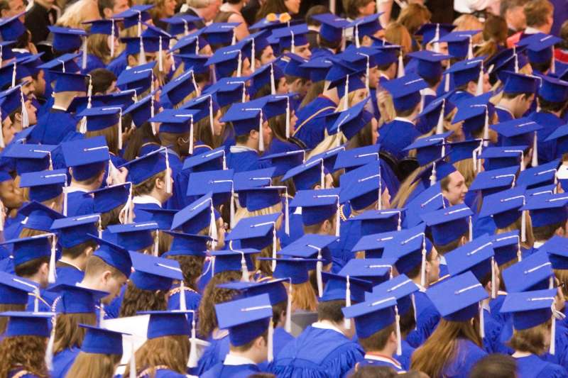 sea of graduation caps