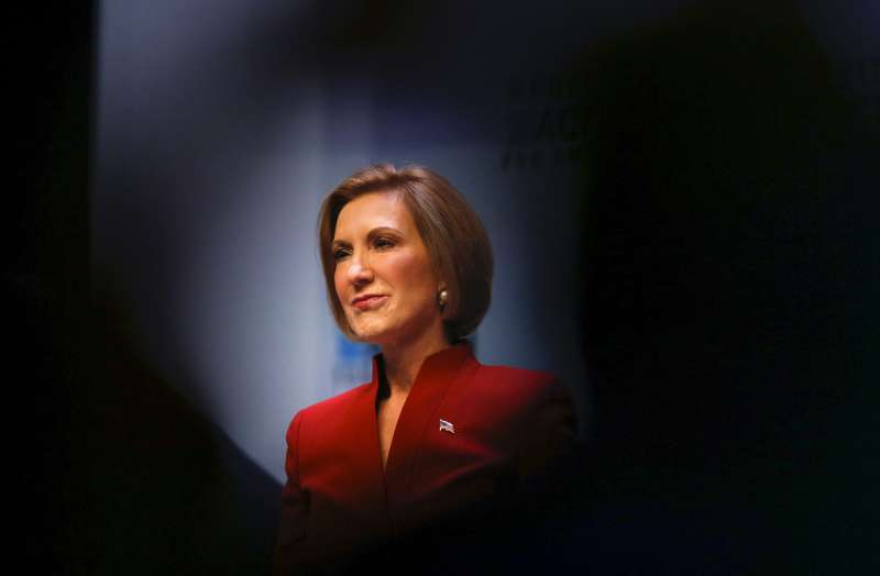 U.S. Republican presidential candidate and former CEO Carly Fiorina pauses while speaking during the Heritage Action for America presidential candidate forum in Greenville, South Carolina on September 18, 2015.