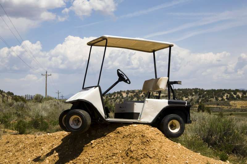 golf cart stuck on hill