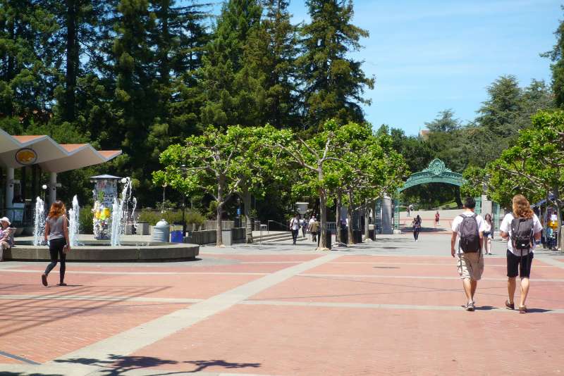 Students walking on Sproul Plaza, University of California-Berkeley