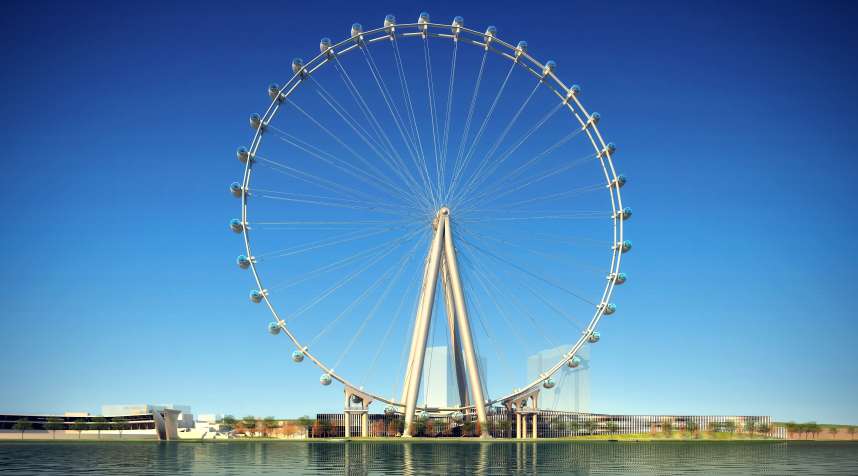 A rendering of what the New York Wheel will look like upon completion.