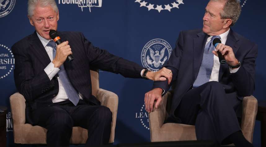 Former U.S. presidents Bill Clinton and George W. Bush talk about their hopes for the Presidential Leadership Scholars program in 2014.