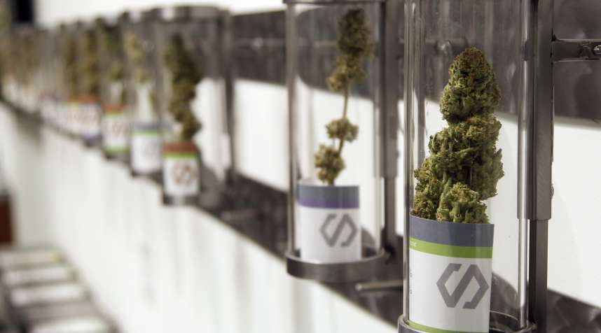 Displays at Shango Cannabis, a legal recreational marijuana dispensary in Portland, Oregon.