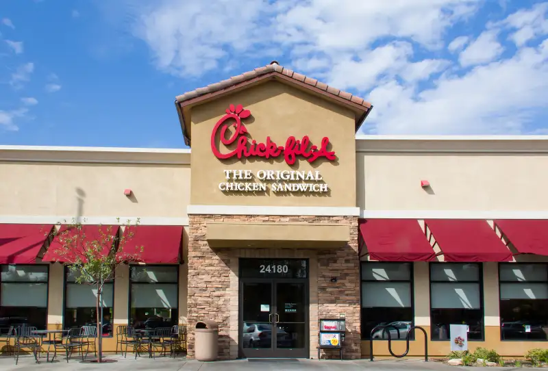 Chick-fil-A restaurant in Valencia, California on September 8, 2014