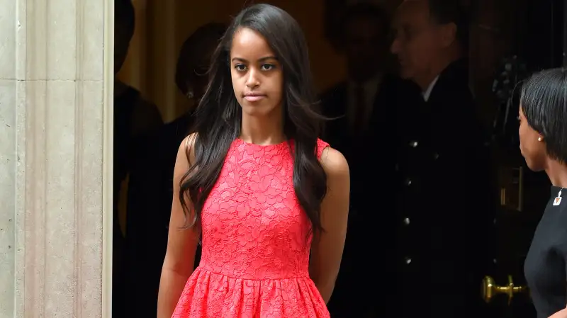 Malia Obama departs after her visit of 10 Downing Street on June 16, 2015 in London, England.