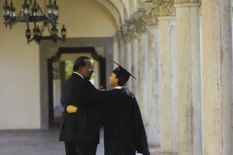 father and daughter graduate