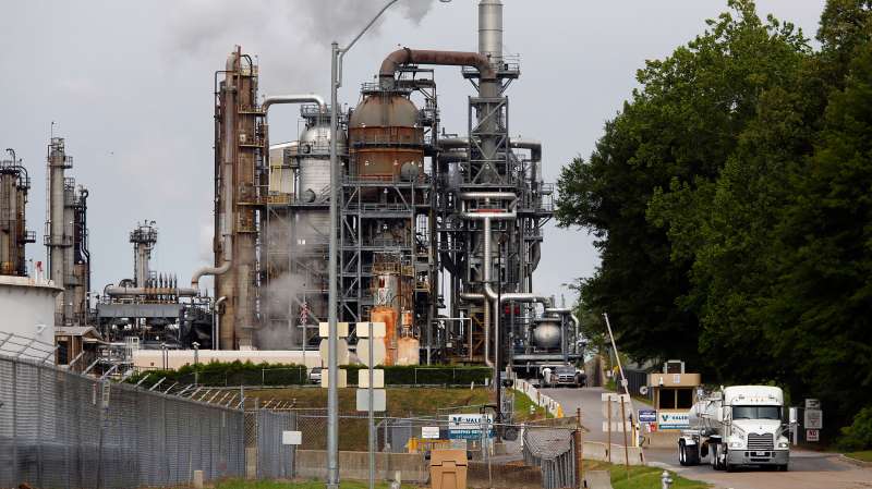 A Valero Energy Corp. oil refinery stands in Memphis, Tennessee, on April 27, 2015.