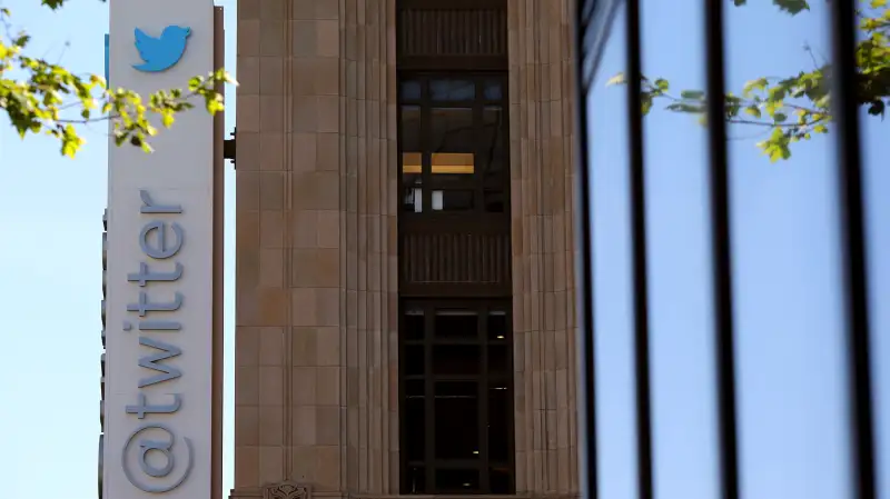 The Twitter logo at its headquarters on Market Street in San Francisco, California April 29, 2014.