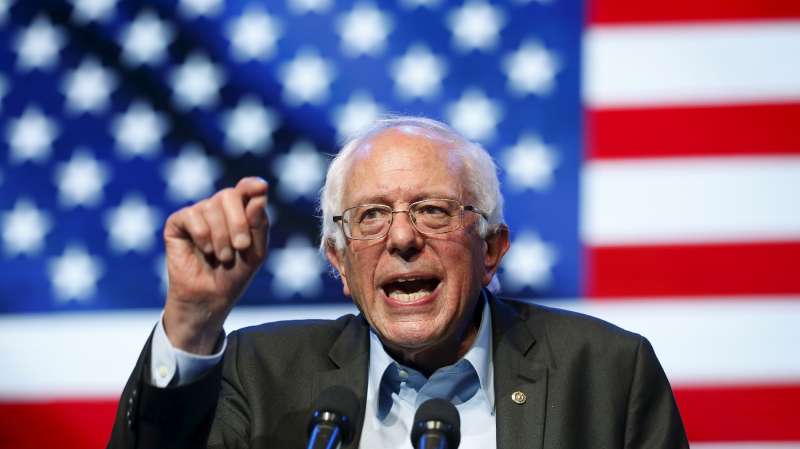 Democratic U.S. presidential candidate Bernie Sanders speaks at a rally in Hollywood, Los Angeles on October 14, 2015.