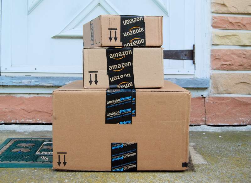 amazon boxes outside doorstep
