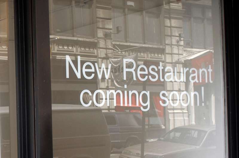 New Restaurant coming soon sign