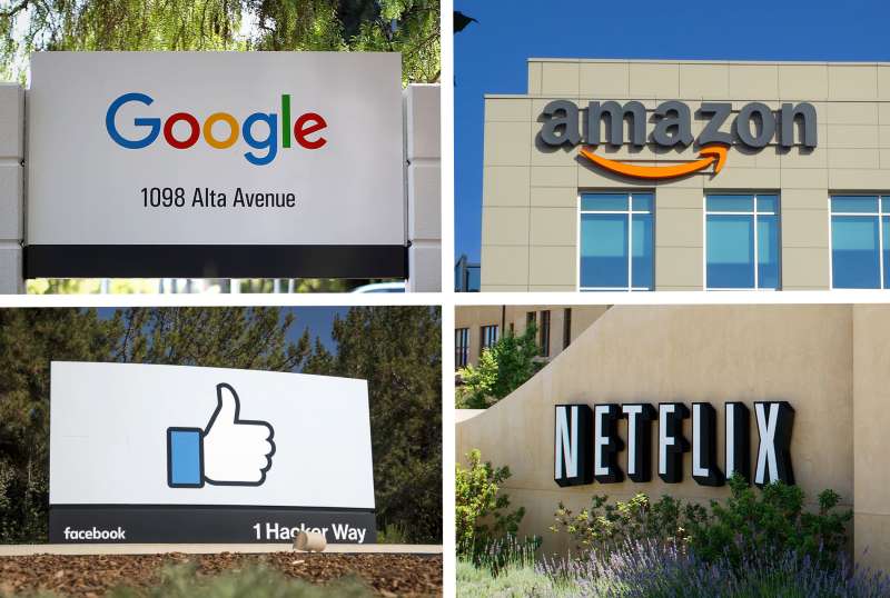 Google, Amazon, Facebook and Netflix headquarters