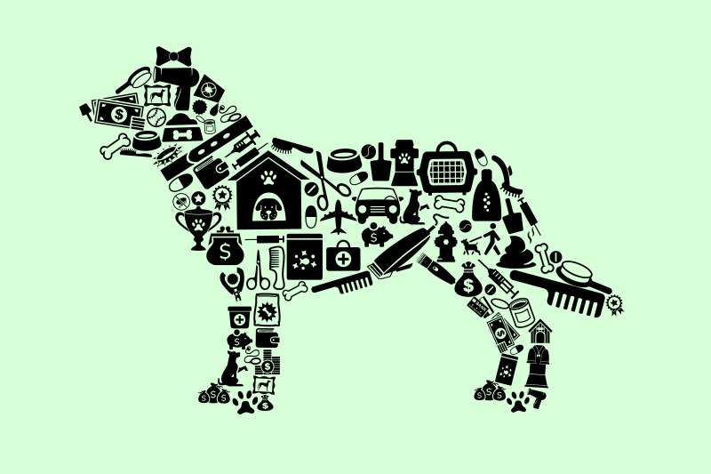dog made out of icons