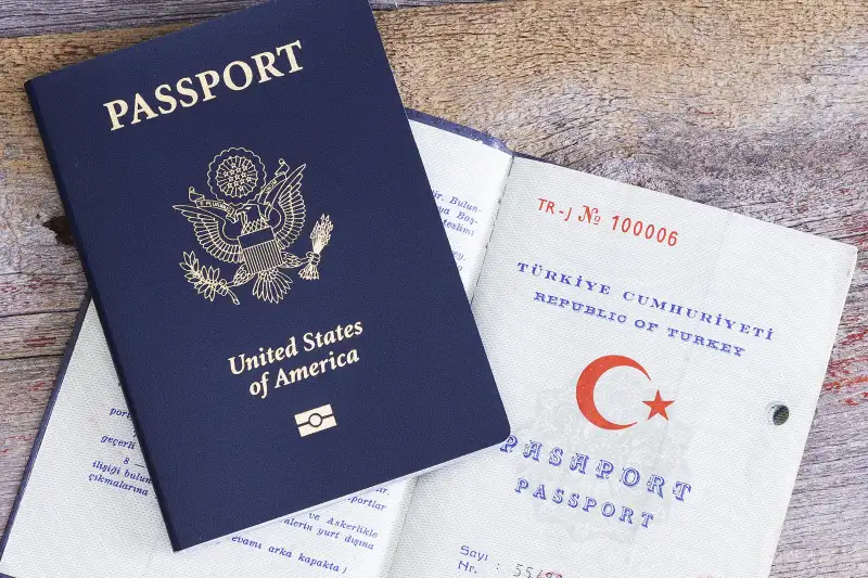 An American and Turkish passport